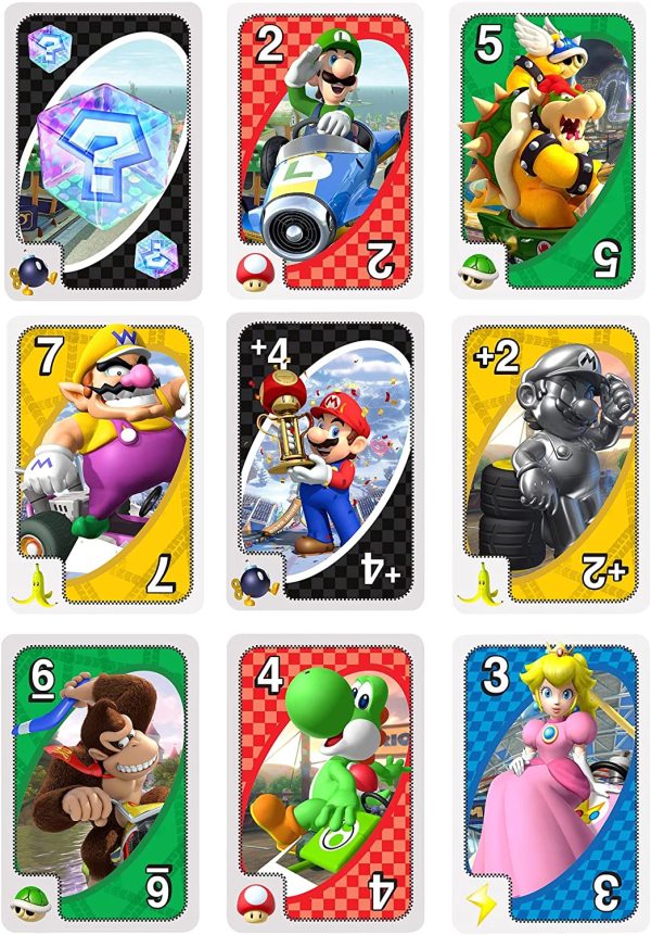 UNO Mario Kart Card Game with 112 Cards & Instructions for Players Ages 7 Years & Older, Gift for Kid, Family and Adult Game Night - Image 5