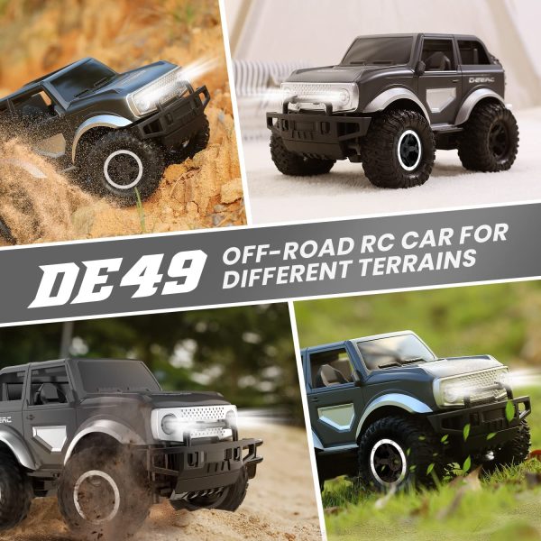 DEERC DE49 RC Cars Remote Control Car, 2.4Ghz 1:18 Scale All-Terrain SUV Monster Trucks with LED Head Lights&Back Tire, 80 Min Play Auto DEMO Mode Matte Off-Road Crawler Toy Gifts for Boys Girls &Kids - Image 7