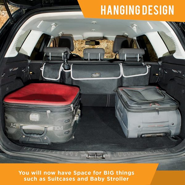 Trunk and Backseat car Organizer by Yogi Prime, hanging Trunk Storage Organizer Will Provides You The Most Storage Space Possible, Use It As A Back Seat Storage Car Cargo Organizer and Free Your Trunk Floor - Image 8