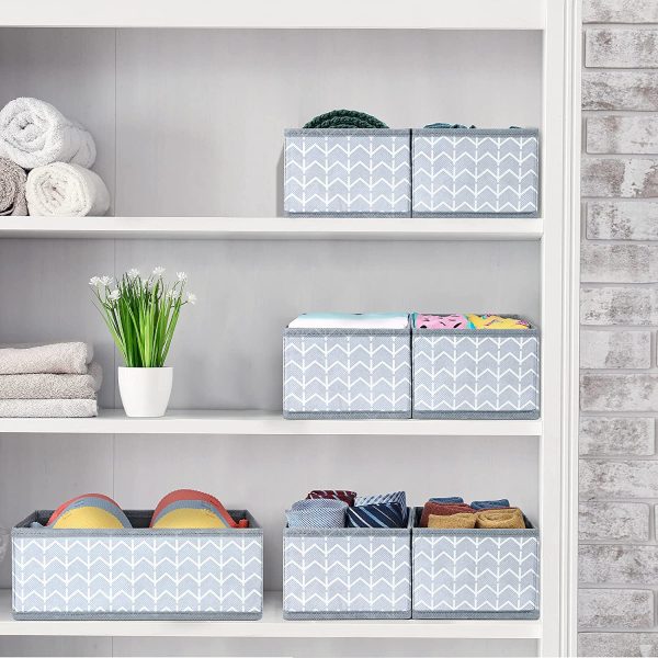 12 PCS Drawer Organizer Dresser Closet Foldable Wardrobe Storage Organizers Drawer Dividers Storage Cubes for Clothes, Bras, Socks, Underwear, Ties, Scarves, Cosmetics - Image 6