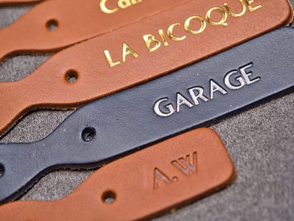 Personalized leather key chain, exquisite gift monogram handmade in France | Custom key ring, edc keychain (Black) - Image 7