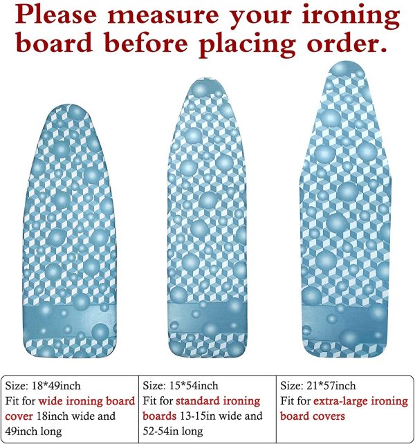 Dalykate 15x54 Ironing Board Cover and Pad with Scorch and Stain Resistant Thick Padding Elastic Standard Ironing Board Covers Replacement 4 Fasteners and Protective Scorch Mesh Cloth - Image 6