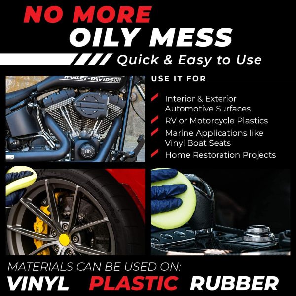 Car Guys Advanced Nano-technology Plastic Restorer | Ultimate Solution Bringing Rubber, Vinyl, and Plastic Back to Life | Non-greasy, Dry Touch, and Eco-friendly | 8 Oz Kit - Image 3