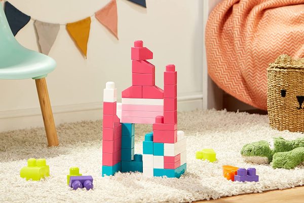 Mega Bloks First Builders Big Building Bag Building Set, 80 big building blocks and 1 pink storage bag, develops creativity and imagination, toy gift set for ages 1-5 - Image 7