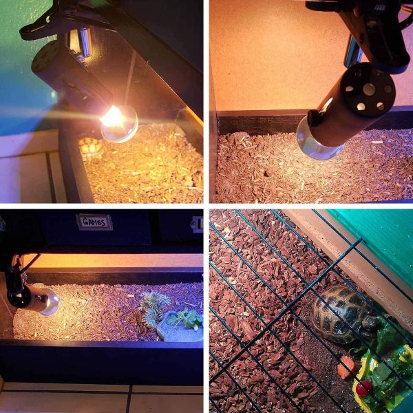 Reptile Clamp Heat Lamp Fixture Holder, Suitable for Aquarium, Reptiles, Brooder Coop, Pet, Plants, Lizard, Turtle, Chameleon, Spider, Snake, 4 Feet Cord - Image 3