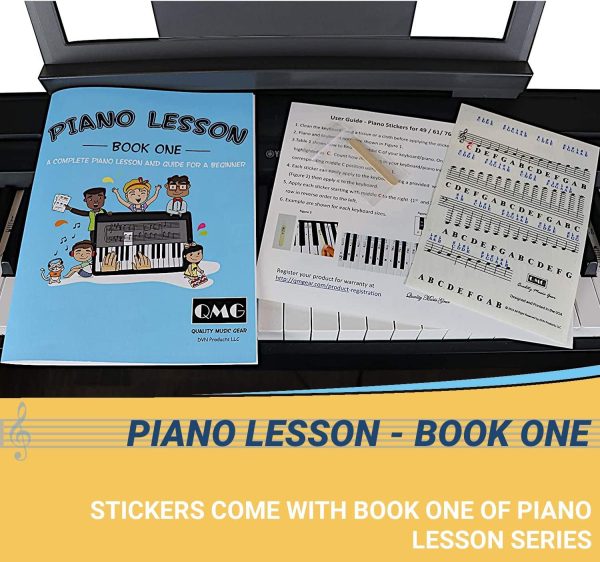 Piano and Keyboard Stickers and Complete Piano Music Lesson and Guide Book for Kids and Beginners; Designed and Printed in USA - Image 2