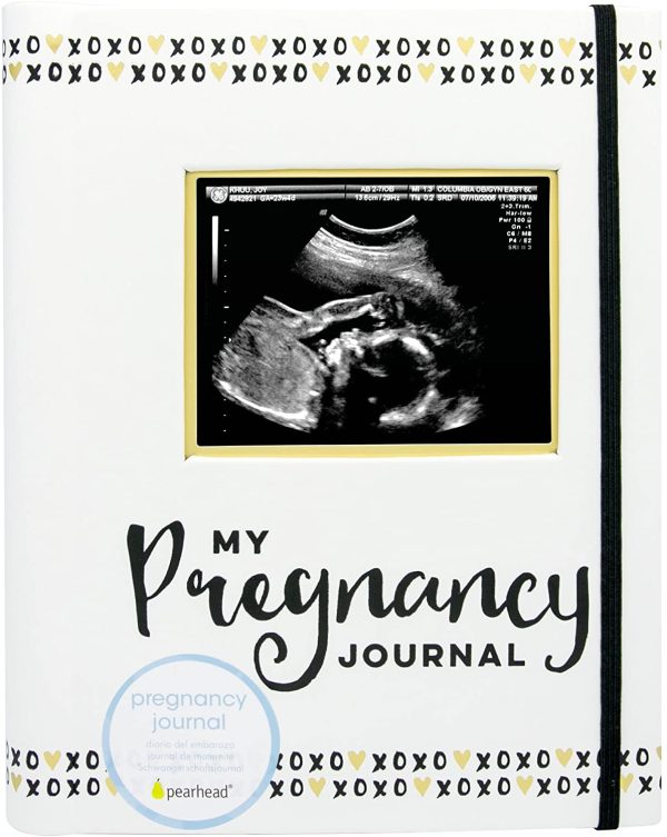 Pearhead Pregnancy Journal, White/Gold/Black - Image 3