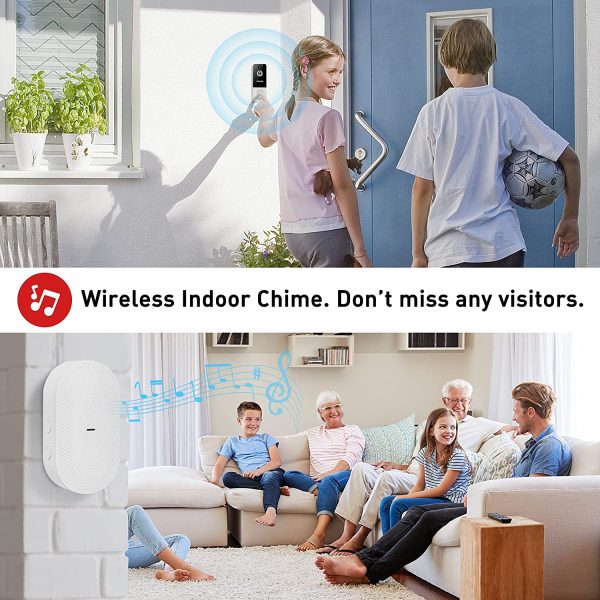 ?w?022 New?w?Wireless Doorbell Camera 1080P Video Door Bell with Indoor Chime (White) - Image 7