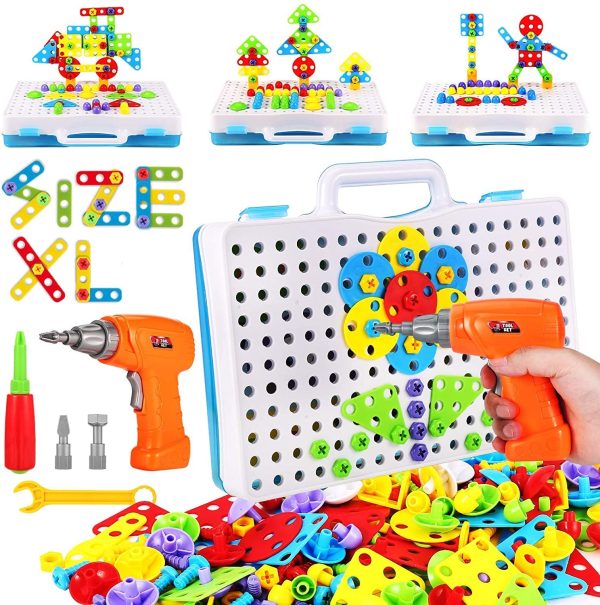 Parhlen Educational Toys Building Blocks, 244 Pieces Electric Screwdriver DIY Building Toys for Boys and Girls, Educational Construction Building kit for Kids Ages 4 5 6 7 8 9 10 Year Old - Image 5