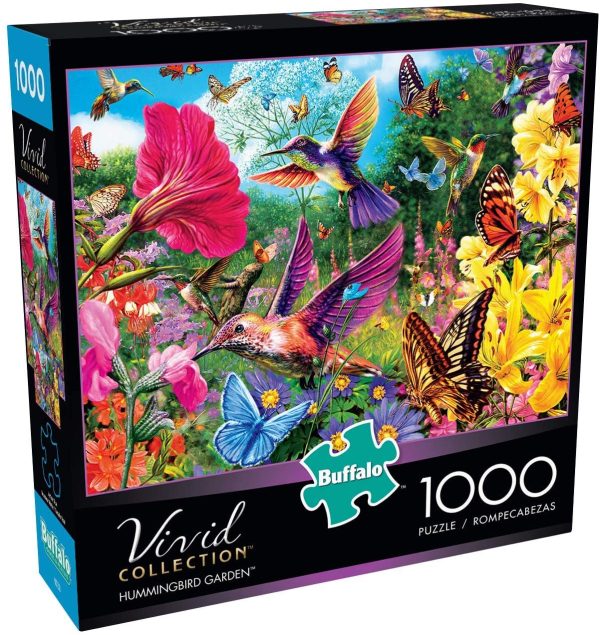 Buffalo Games Hummingbird Garden Jigsaw Puzzle from The Vivid Collection, 1000 Piece