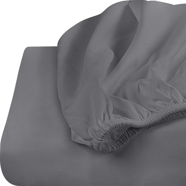 Twin XL Fitted Sheet - Bottom Sheet - Deep Pocket - Soft Microfiber -Shrinkage and Fade Resistant-Easy Care -1 Fitted Sheet Only (Grey) - Image 2