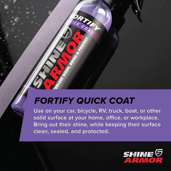 Ceramic Coating Fortify Quick Coat Car Wax Polish Spray Waterless Wash & Wax Hydrophobic Top Coat Polish & Polymer Paint Sealant Detail Protection