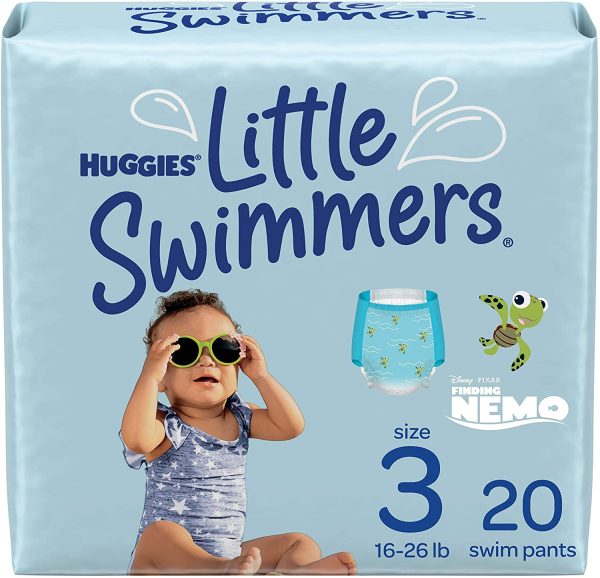 Swim Diapers, Size 3 Small, Huggies Little Swimmers Disposable Swimpants, 20 ct - Image 4