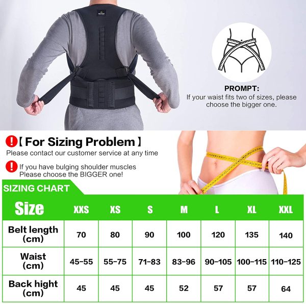 SOMAZ Adjustable Posture Corrector for Men&Women&Kids, Slouching Corrector, Clavicle Support, Back Straightener, Upper and Lumbar Back Brace Support for Rounded Shoulders & Back Pain (L)?M? - Image 2