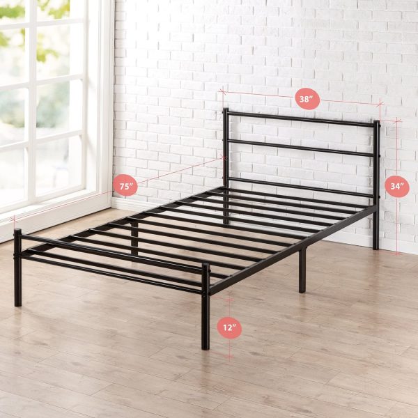 Zinus Metal Platform Bed Frame with Headboard and Footboard / Premium Steel Slat Support / Mattress Foundation, Twin - Image 3