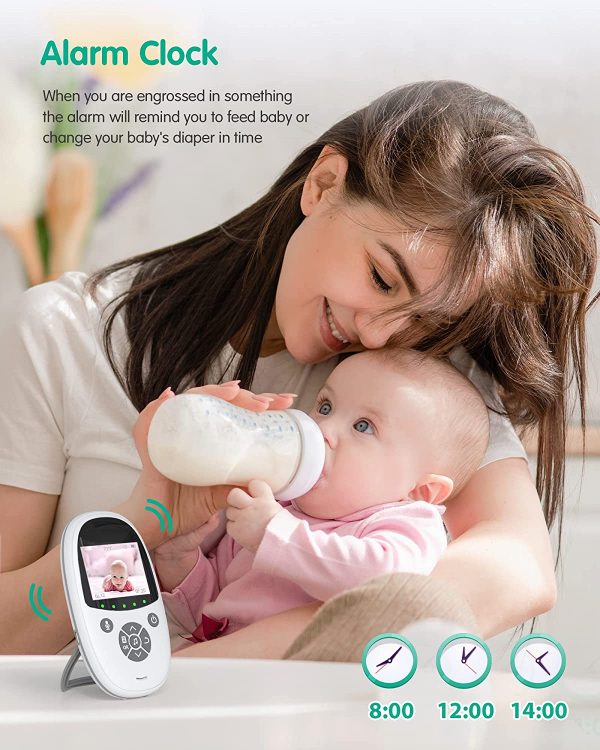 Baby Monitor,  Baby Monitor Video and Audio with Baby Camera No Wi-Fi Camera with Night Vision, VOX Mode, Temperature Sensor and 8 Lullabies, Monitor for Elderly, Newborn Children and Pets - Image 3