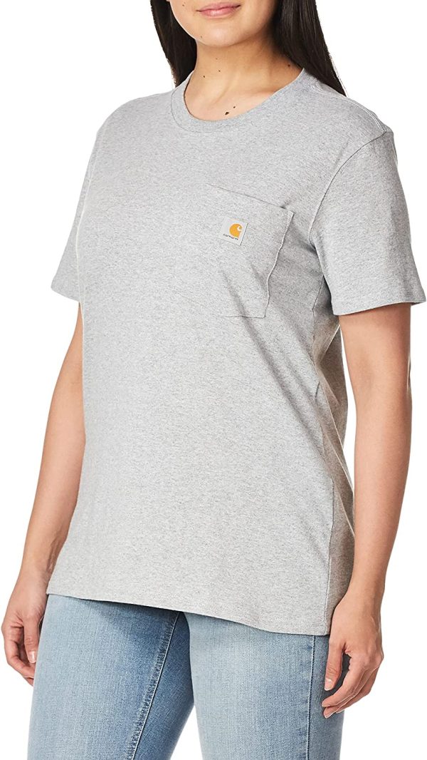 Carhartt Womens WK87 Workwear Pocket Short Sleeve T-Shirt (Regular and Plus Sizes) - Image 4