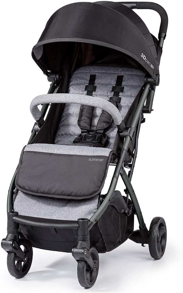 Summer Infant 3Dpac CS+ Compact Fold Stroller, Ash Gray