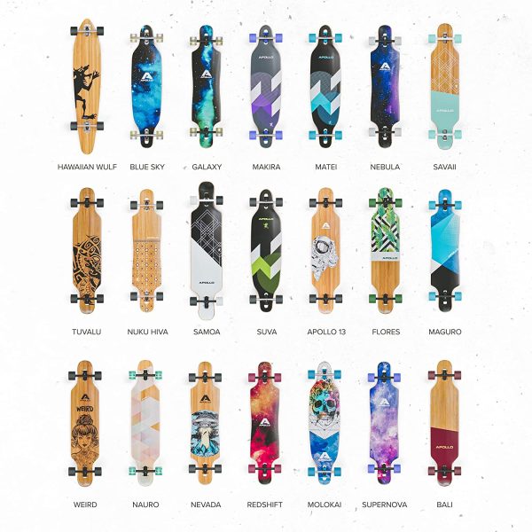 APOLLO Longboard Skateboards - Premium Long Boards for Adults, Teens and Kids. Cruiser Long Board Skateboard. Drop Through Longboards Made of Bamboo, Fiberglass, Maple - High-Speed Bearings & T-Tool - Image 3