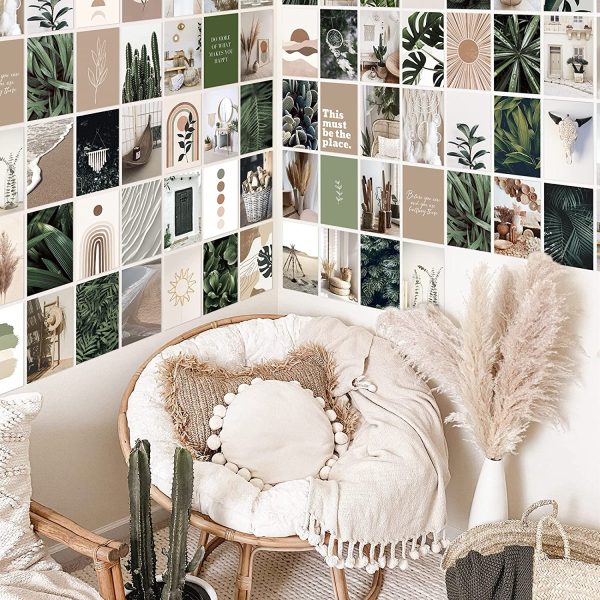 ANERZA Wall Collage Kit Aesthetic Pictures, Room Decor for Bedroom Aesthetic, Posters for Room Aesthetic, Cute Boho Plants Photo Wall Decor for Teen Girls, Cottegecore Dorm Green Wall Art (70 pcs) - Image 2