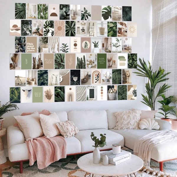 ANERZA Wall Collage Kit Aesthetic Pictures, Room Decor for Bedroom Aesthetic, Posters for Room Aesthetic, Cute Boho Plants Photo Wall Decor for Teen Girls, Cottegecore Dorm Green Wall Art (70 pcs) - Image 4