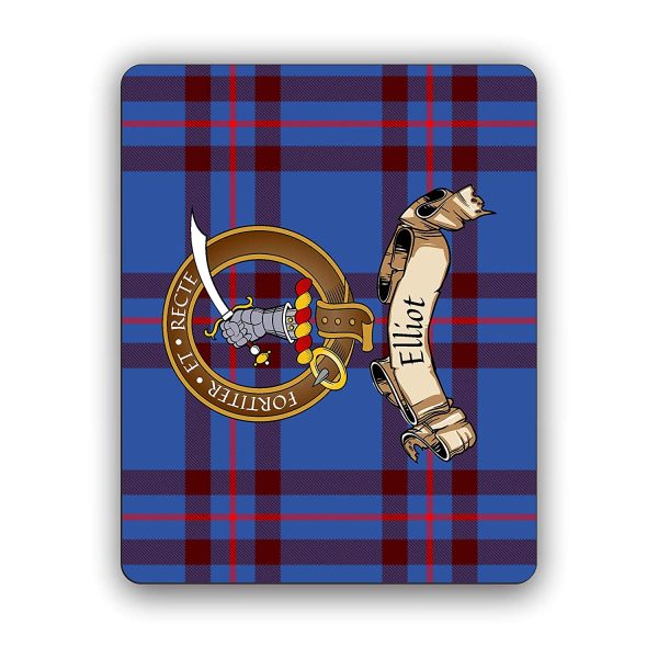 Elliot Scottish Clan Tartan Crest Computer Mouse Pad - Image 4