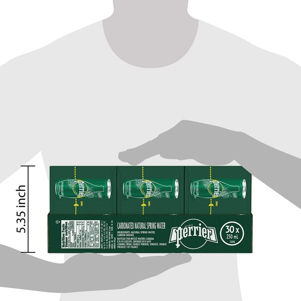 Perrier Carbonated  Spring Sparkling Water, 250mL Slim Cans, 30 Cans Total - PACKAGING MAY VARY - Image 3