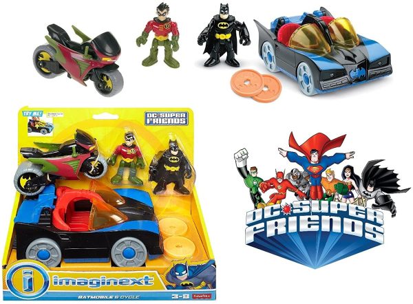 Fisher-Price Imaginext DC Super Friends, Batmobile & Cycle