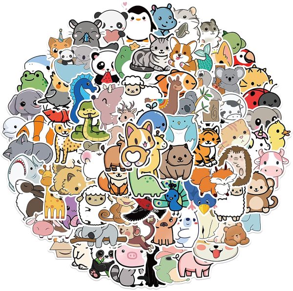 Animal Mixed Stickers Packs-100pcs Cat Dog Tiger Elephant Panda Stickers Vinyl Waterproof Cartoon Stickers for Adults Teens Girls Boys Toddlers Kids for Journaling Water Bottle Laptop Decor - Image 3