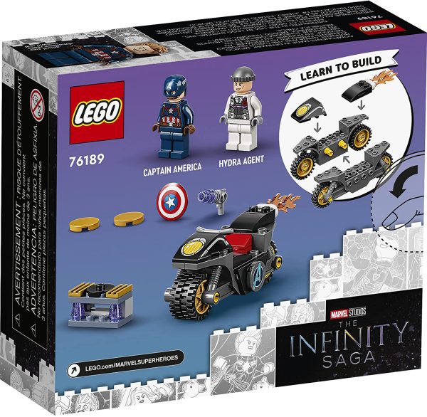 LEGO Marvel Captain America and Hydra Face-Off 76189 Collectible Building Kit; Captain America and Motorcycle Set; New 2021 (49 Pieces) - Image 5