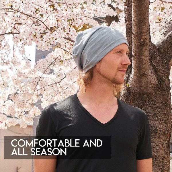 CHARM Summer Beanie for Men and Women - Slouchy Lightweight Chemo Cotton Hat