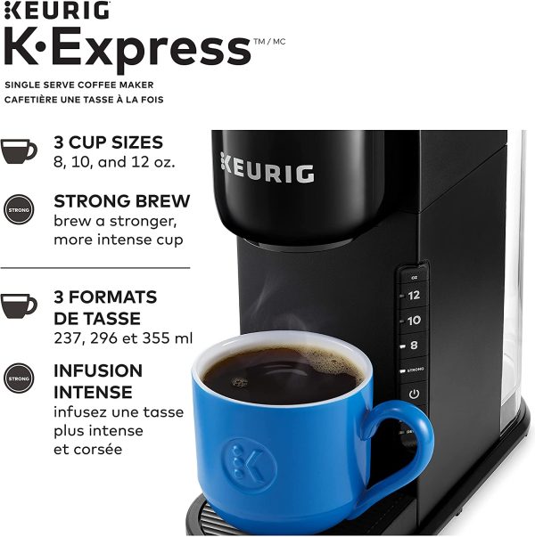 K-Express Single Serve K-Cup Pod Coffee Maker, With A Removable Reservoir And Strong Button Function