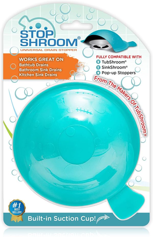 StopShroom STBLU232 Universal Stopper Plug Cover for Bathtub, Bathroom and Kitchen Drains, Aqua - Image 5