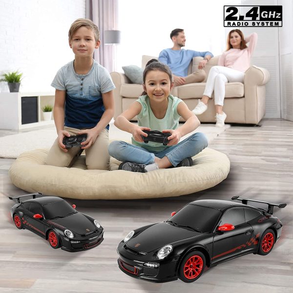 BEZGAR RC Car, 1:24 Scale Licensed RC Series Electric Remote Control Sport Racing Hobby Toy Car Model Vehicle Gift for Boys and Girls (39900 Black) - Image 5