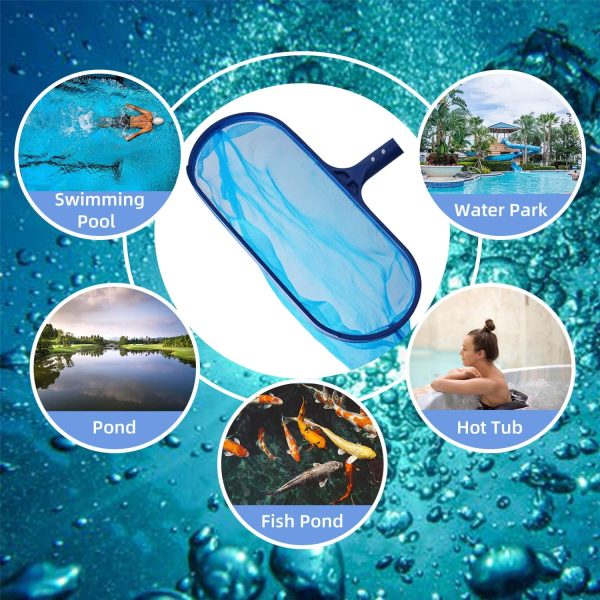 VABNEER Landing Net Pool Cleaning Deep Professional Pool Skimmer Net Leaf Skimmer Net Swimming Pool Pond Flat Net for Swimming Pool Pond Hot Tub Fountain (Pole Not Included) (Deep Rake)