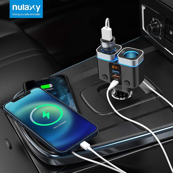 Car Charger Adapter, 2 Sockets Cigarette Lighter Splitter, 150W USB Fast Car Charger with Type-C/QC3.0/2.4A, Separate Switches, 15A Replaceable Fuse for GPS/Dash Cam/Phone/iPad - Image 3