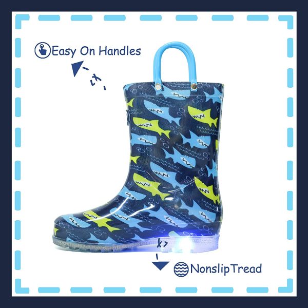 OUTEE Adorable Light Up Rain Boots for Little Kids - Image 2