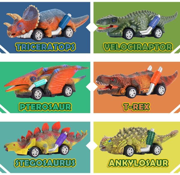 Boys Gifts Age 3-9, Wiki Dinosaur Toys Pull Back Cars for Toddlers Age 3-9 Dinosaurs for Toddlers Toys for 3-9 Year Old Boys Birthday Party Gift Educational Toys for 3-9 Year Girls - Image 6