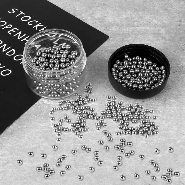 Xingshun 400 PCS Decanter Cleaning Beads,4mm Stainless Steel Cleaning Balls Reusable Cleaning Beads for Wine Bottles Glass Decanters Carafes and Vases