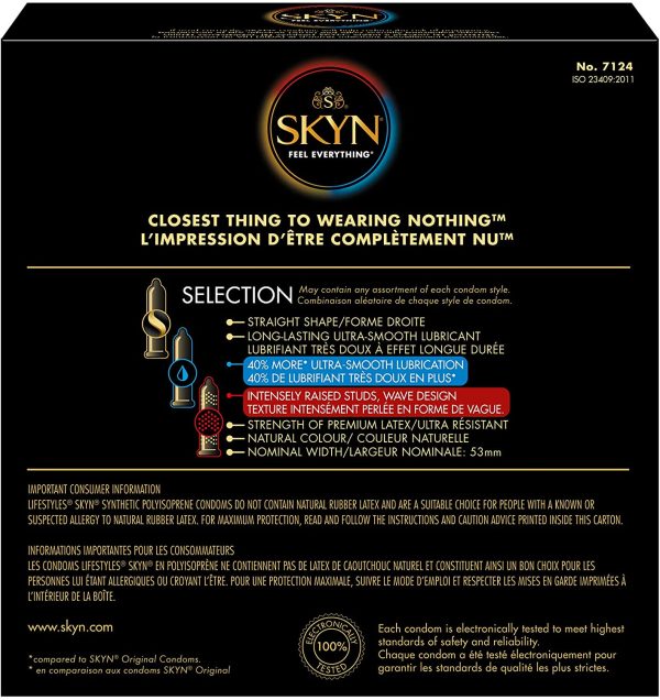 SKYN Selection Variety Condoms ?M?24 Count ?M?Includes SKYN Original, Extra Studded, and Extra Lube ?M?Latex-Free Condoms - Image 5