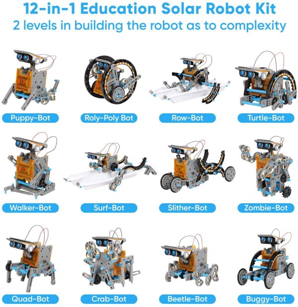 Sillbird STEM 12-in-1 Education Solar Robot Toys -190 Pieces DIY Building Science Experiment Kit for Kids Aged 8-10 and Older,Solar Powered by The Sun - Image 5