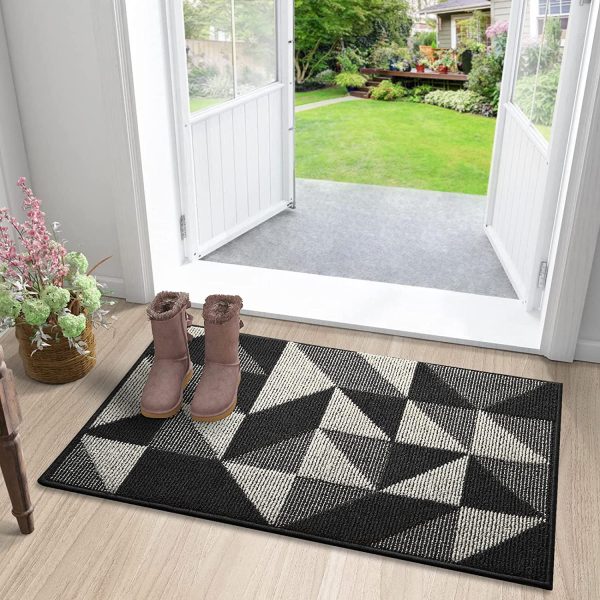 Color G Indoor Mat 20"x32" Entrance Mat Waterproof Front Door Mat Non Slip Washable Inside Mat for Entry Door - Black - Image 6