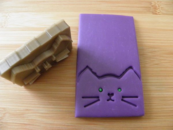 Cat Stamp for soap clays and cement - Image 3