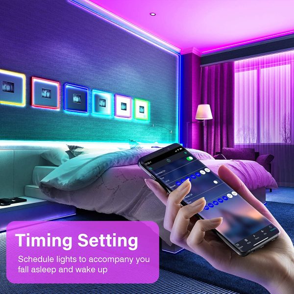 100FT LED Strip Lights, NUTSSA Ultra Long Music Sync Color Changing LED Light Strips, Smart App and Remote Control with 3 Button Controller, RGB LED Lights Strip for Bedroom, Ceiling, Home Decoration - Image 2