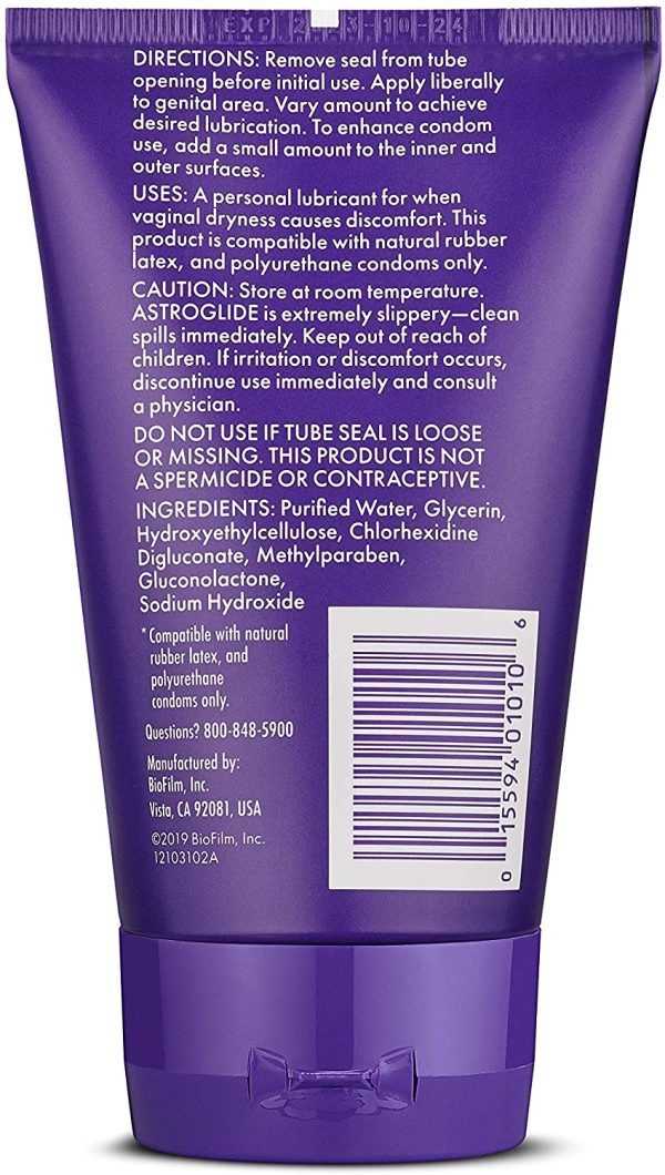 ASTROGLIDE Gel, Water-Based Lubricant Sex Gel for Couples, Men and Women (4 oz.) | Stay-Put Personal Lubricant | Long-Lasting Sex Lube | Condom Compatible | Made in The USA