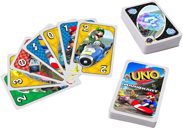 UNO Mario Kart Card Game with 112 Cards & Instructions for Players Ages 7 Years & Older, Gift for Kid, Family and Adult Game Night - Image 4