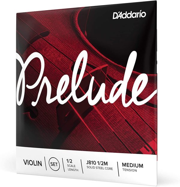 D'Addario Prelude Violin String Set, 1/2 Scale, Medium Tension,J810 1/2M