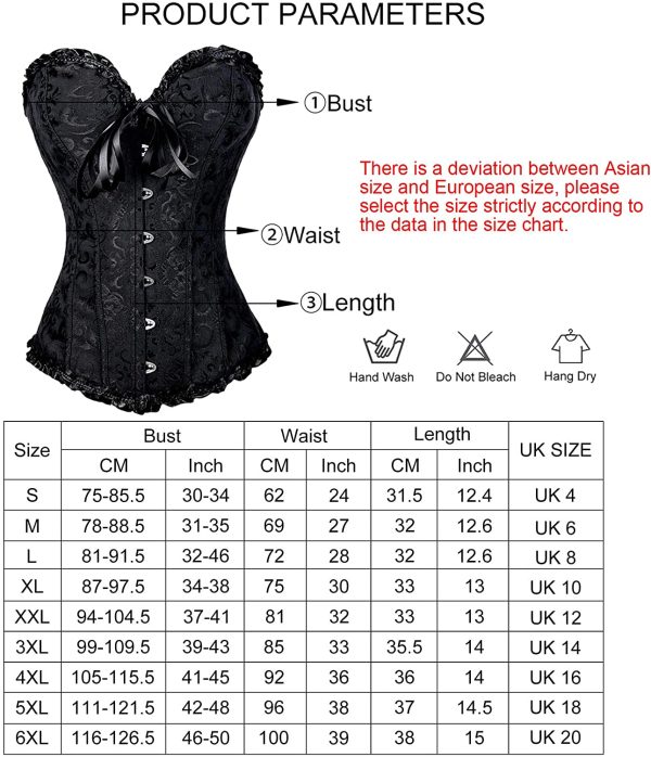 shiyiUP Women's Lace Up Boned Overbust Corset Bustier Bodyshaper Top - Image 3