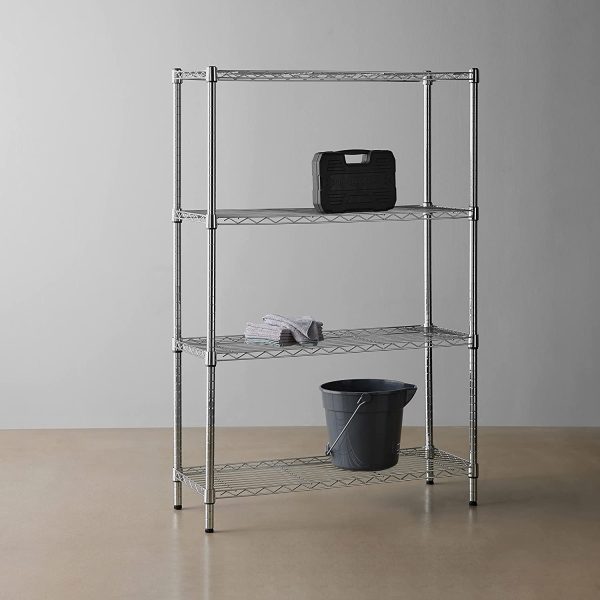 AmazonBasics 4-Tier Wire Storage Shelves Rack, Chrome - Image 5