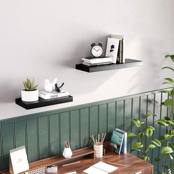 Wall Shelf, Floating Shelf 15.7 inch, Hanging Shelves Wall Mounted, Black ULWS24BK - Image 3